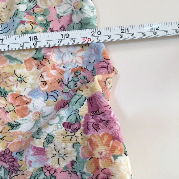 Vintage 60 70 Cottagecore Pastel Floral Peasant Midi Dress Poet sleeves - Picture 15 of 16